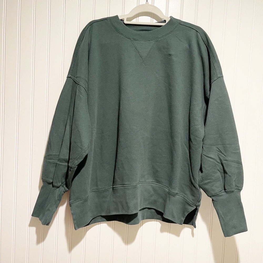 Abercrombie Fitch Soft AF Dark Green Crewneck Sweatshirt Size Large